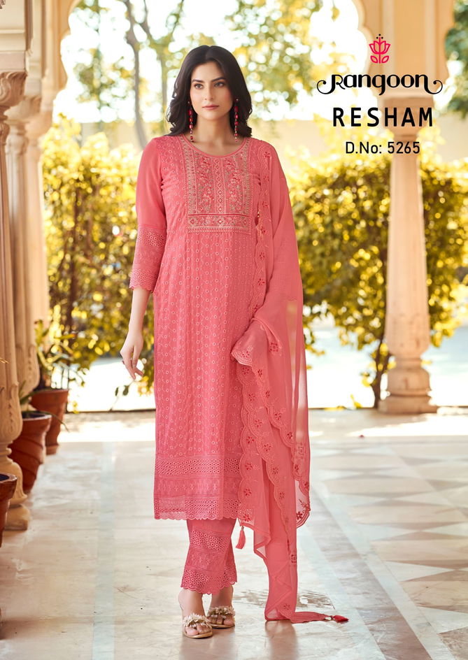 Resham By Rangoon Georgette Kurti Bottom With Dupatta Wholesale Shop In Surat
